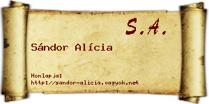 Sándor Alícia névjegykártya